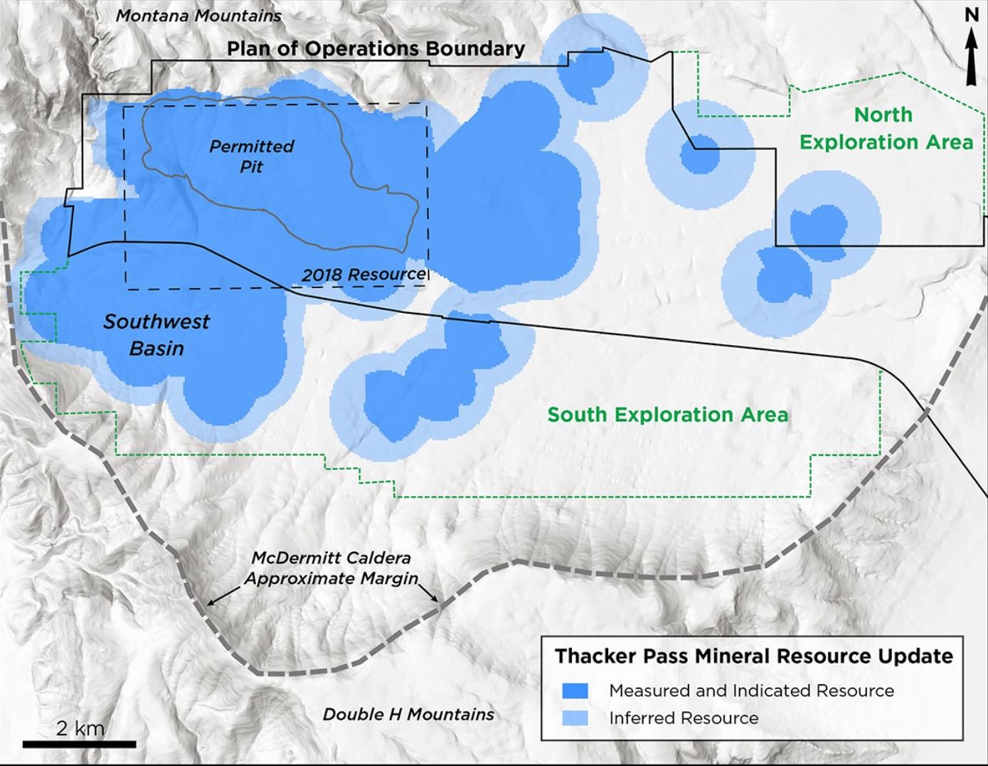 Thacker Pass mineral resource map, Lithium Americas